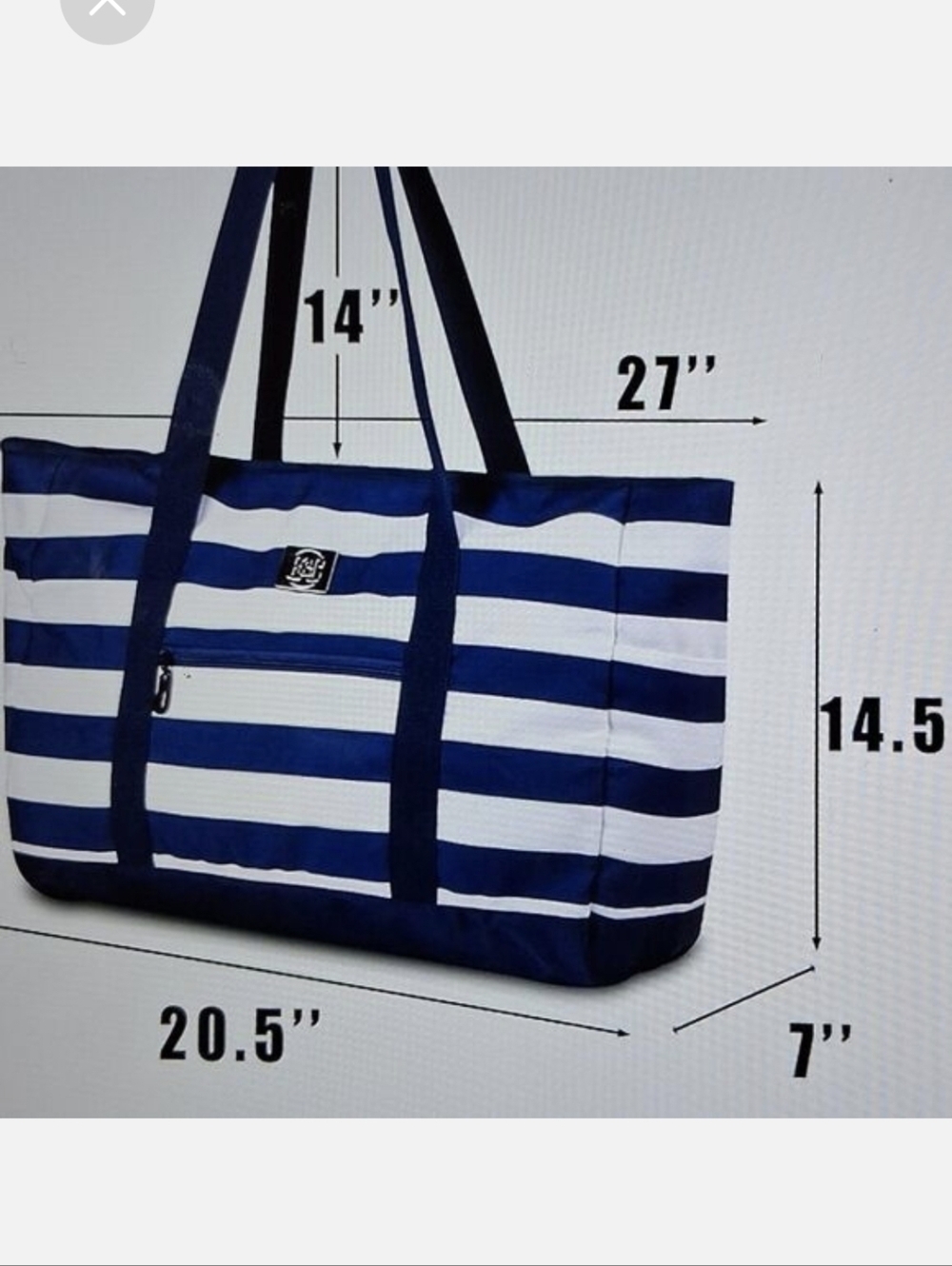 The Bang & Carsen XL Beach Bag in Navy & White Stripes Carry Bag Included NWT